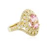 Image 2 : 14KT Yellow Gold 2.81 ctw Kunzite and Diamond Ring