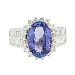 14KT White Gold 3.52 ctw Tanzanite and Diamond Ring