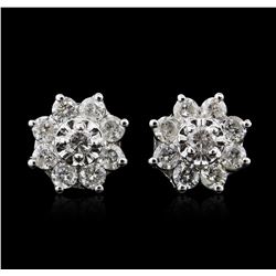 14KT White Gold 1.78 ctw Diamond Earrings