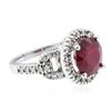 Image 2 : 14KT White Gold 4.88 ctw Ruby and Diamond Ring