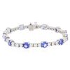 Image 1 : 14KT White Gold 6.48 ctw Tanzanite and Diamond Bracelet