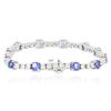 Image 2 : 14KT White Gold 6.48 ctw Tanzanite and Diamond Bracelet