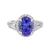 Image 1 : 18KT White Gold 5.05 ctw Tanzanite and Diamond Ring