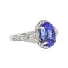 Image 2 : 18KT White Gold 5.05 ctw Tanzanite and Diamond Ring