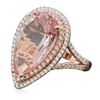 Image 2 : 14KT Rose Gold 9.41 ctw Morganite and Diamond Ring