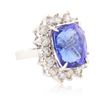 Image 2 : 14KT White Gold 16.04 ctw Tanzanite and Diamond Ring