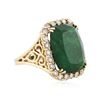 Image 2 : 14KT Yellow Gold 15.27 ctw Emerald and Diamond Ring