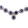 Image 2 : 14KT White Gold 18.20 ctw Sapphire and Diamond Necklace