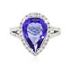 Image 1 : 14KT White Gold 4.01 ctw Tanzanite and Diamond Ring