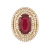 Image 1 : 14KT Yellow Gold 8.09 ctw Ruby and Diamond Ring