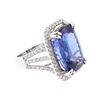Image 2 : 14KT White Gold 26.05 ctw GIA Cert Tanzanite and Diamond Ring
