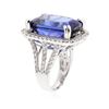 Image 3 : 14KT White Gold 26.05 ctw GIA Cert Tanzanite and Diamond Ring