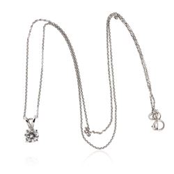 14KT White Gold 0.53 ctw Diamond Pendant With Chain