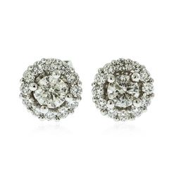 18KT White Gold 0.76 ctw Diamond Earrings