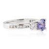 Image 2 : 14KT White Gold 1.49 ctw Tanzanite and Diamond Ring
