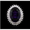 Image 1 : 14KT White Gold 11.65 ctw Amethyst and Diamond Ring