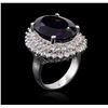 Image 3 : 14KT White Gold 11.65 ctw Amethyst and Diamond Ring