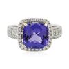 Image 1 : 14KT White Gold 4.70 ctw Tanzanite and Diamond Ring