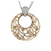Image 1 : 14KT Rose and White Gold 0.88 ctw Diamond Pendant With Chain