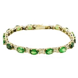 14KT Yellow Gold 10.05 ctw Tsavorite and Diamond Bracelet