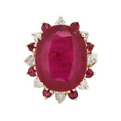 14KT Yellow Gold 20.62 ctw Ruby and Diamond Ring