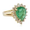 Image 2 : 14KT Yellow Gold 2.86 ctw Emerald and Diamond Ring