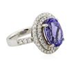 Image 2 : 14KT Two-Tone 2.01 ctw Tanzanite and Diamond Ring