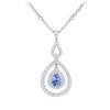 Image 2 : 14KT White Gold 2.09 ctw Sapphire and Diamond Necklace