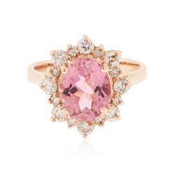 14KT Rose Gold 2.51 ctw Tourmaline and Diamond Ring