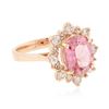 Image 2 : 14KT Rose Gold 2.51 ctw Tourmaline and Diamond Ring