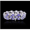 Image 2 : 14KT White Gold 47.52 ctw Tanzanite and Diamond Bracelet