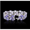 Image 3 : 14KT White Gold 47.52 ctw Tanzanite and Diamond Bracelet