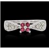 Image 1 : 18KT White Gold 0.25 ctw Ruby and Diamond Ring