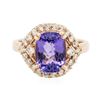 Image 1 : 14KT Rose Gold 2.95 ctw Tanzanite and Diamond Ring