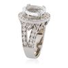 Image 3 : 14KT White Gold 3.09 ctw Aquamarine and Diamond Ring