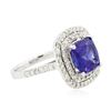 Image 2 : 14KT White Gold 3.67 ctw Tanzanite and Diamond Ring