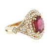 Image 2 : 14KT Yellow Gold 3.06 ctw Ruby and Diamond Ring