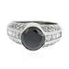 Image 1 : 14KT White Gold 3.98 ctw Black Diamond Ring
