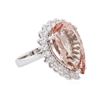Image 2 : 14KT White Gold 12.05 ctw Morganite and Diamond Ring