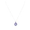 Image 1 : 14KT White Gold 3.96 ctw Tanzanite and Diamond Pendant With Chain