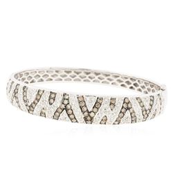 14KT White Gold 3.62 ctw Diamond Bangle Bracelet