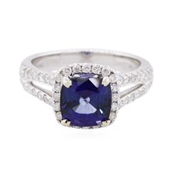 14KT White Gold 2.60 ctw Sapphire and Diamond Ring