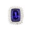 Image 1 : 14KT White Gold GIA Certified 27.79 ctw Tanzanite and Diamond Ring