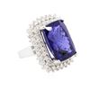 Image 2 : 14KT White Gold GIA Certified 27.79 ctw Tanzanite and Diamond Ring