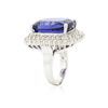 Image 3 : 14KT White Gold GIA Certified 27.79 ctw Tanzanite and Diamond Ring