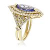 Image 3 : 14KT Yellow Gold 2.20 ctw Tanzanite and Diamond Ring