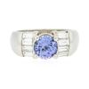 Image 1 : Platinum 1.63 ctw Tanzanite and Diamond Ring