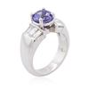 Image 3 : Platinum 1.63 ctw Tanzanite and Diamond Ring