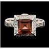 Image 1 : 14KT White Gold 2.12 ctw Tourmaline and Diamond Ring