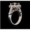 Image 3 : 14KT White Gold 2.12 ctw Tourmaline and Diamond Ring